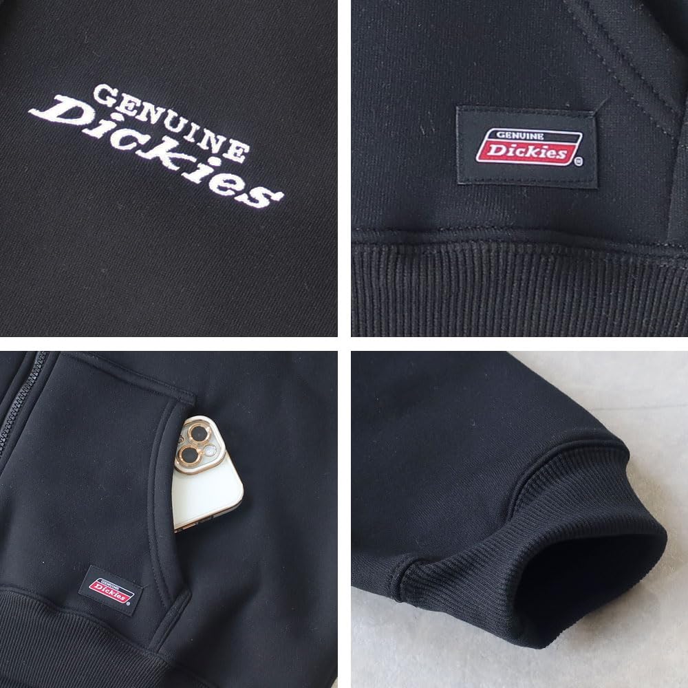 Men's Plus Size Dickies Zip Hoodie, Fleece-Lined, Long Sleeve, Sizes 3L, 4L, and 5L, 10001760 (JP, Alphabet, 3L, Brown)