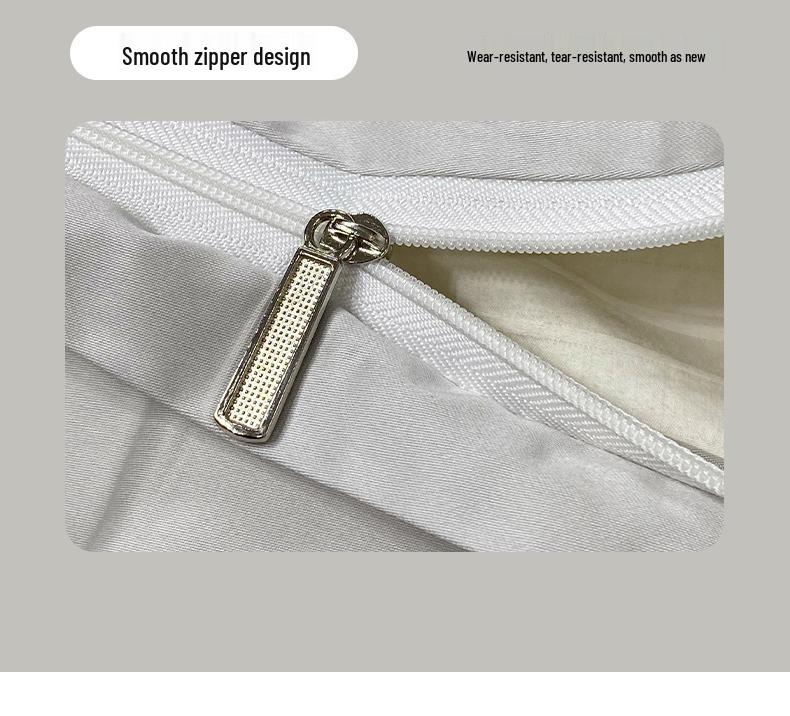 50s Double-Strand Xinjiang Long-Staple Cotton Sateen Solid Color Luxury Bedding Set (4-Piece)