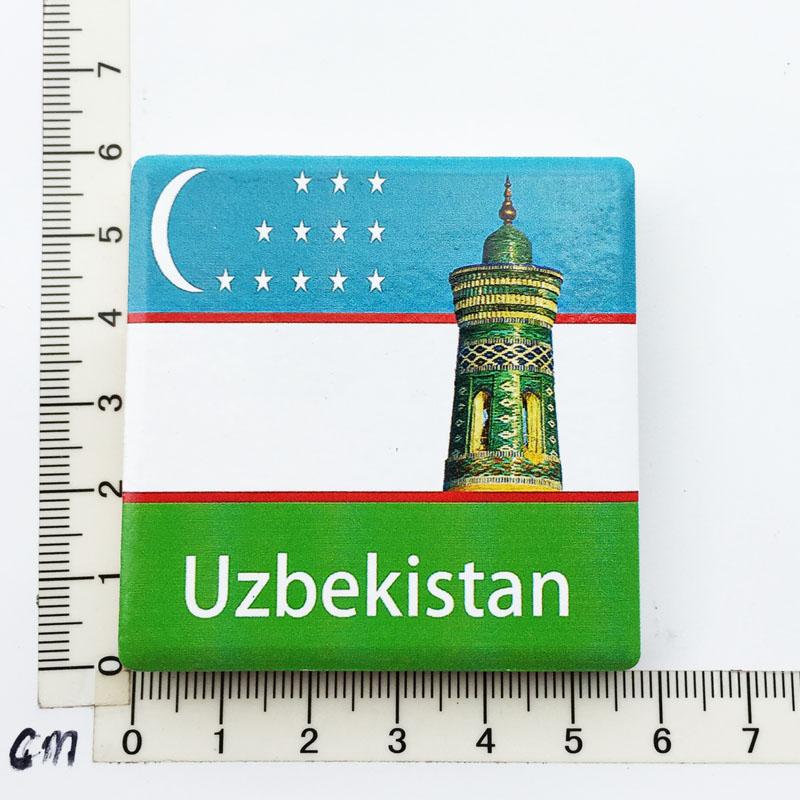

Uzbekistan Tourism Souvenirs Fridge Magnets National Flag Fridge Stickers Home Decor Magnetic Stickers for Message Board