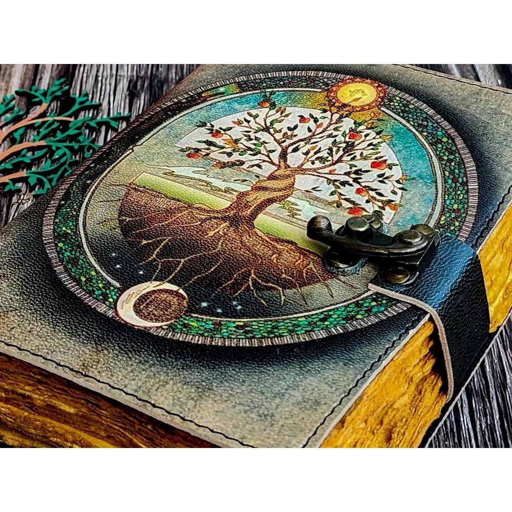 Leder-Tagebuch Lebensbaum - Notizbücher aus echtem Leder für Frauen Grimoire