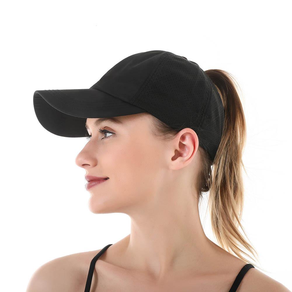 2023 New Ponytail Baseball Cap Summer Women's Adjustable Black Hat Messy Cap Casual Cotton Girl Snapback Mesh Cap