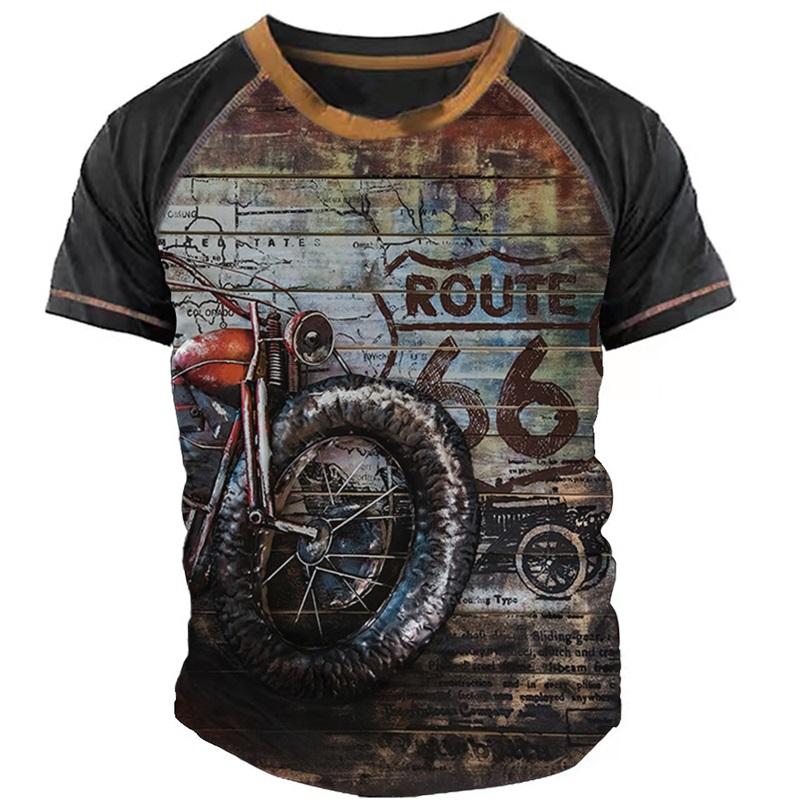 Vintage Motorcycle T Shirts For Men 3d Print Graphics T-shirts For Men Short Sleeve Male Motorcycle Shirts Tee Tops Streetwear