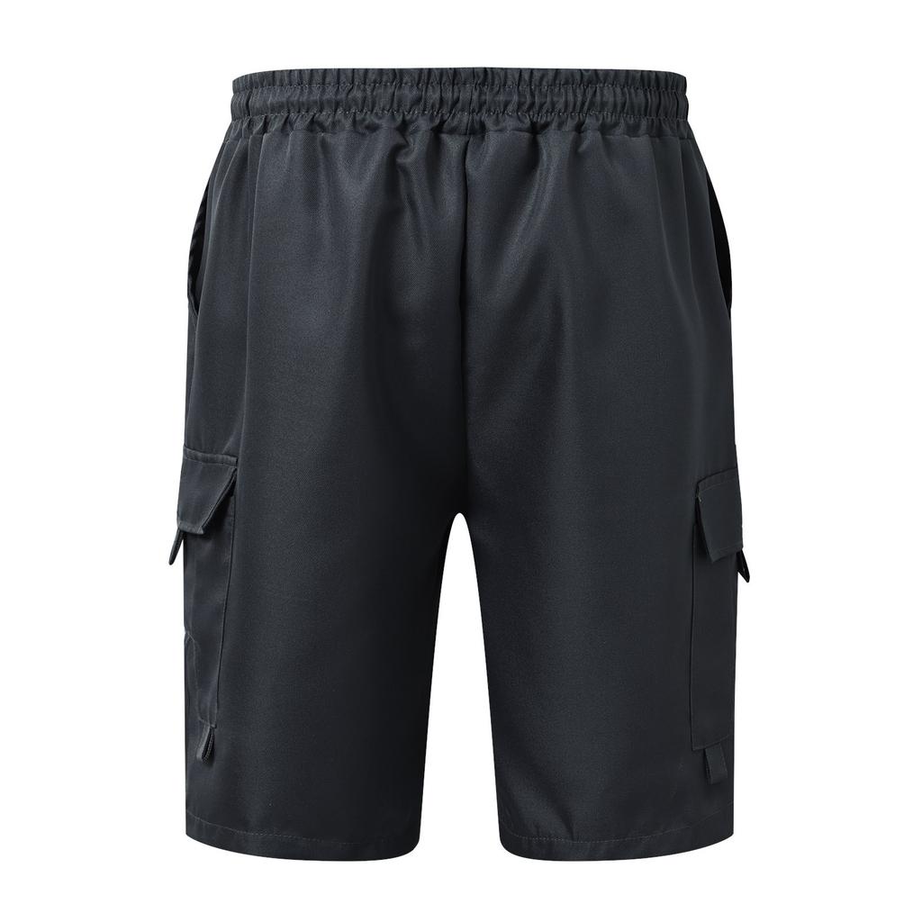 Men's Summer Solid Color Casual Zippered Multi-Pocket Sports Quick-Drying Breathable Shorts