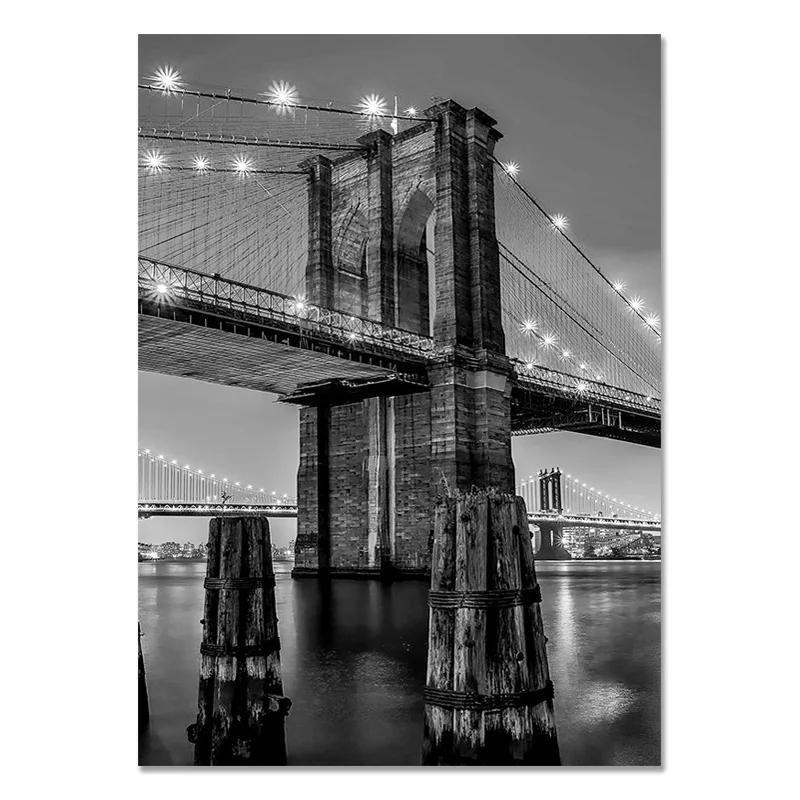 New York City Canvas Painting Posters and Prints, Black and White Wall Art Pictures, Living Room Decoration, Home Decor