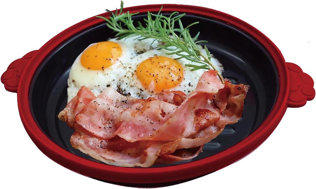 TRADE ONE Mikrovlnný hrnec, Pánev na sporák, Snadné vaření, Úspora času [Pečení, Smažení, Vaření, Dušení, Vaření, Ohřívání], Univerzální, Kulatý, Kočka, Červený, 70205