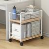 Rolling Bookshelf with Wheels, Metal Mesh Storage Organizer Rack for Home Office,No Assembly Required, Space Saving Utility Cart