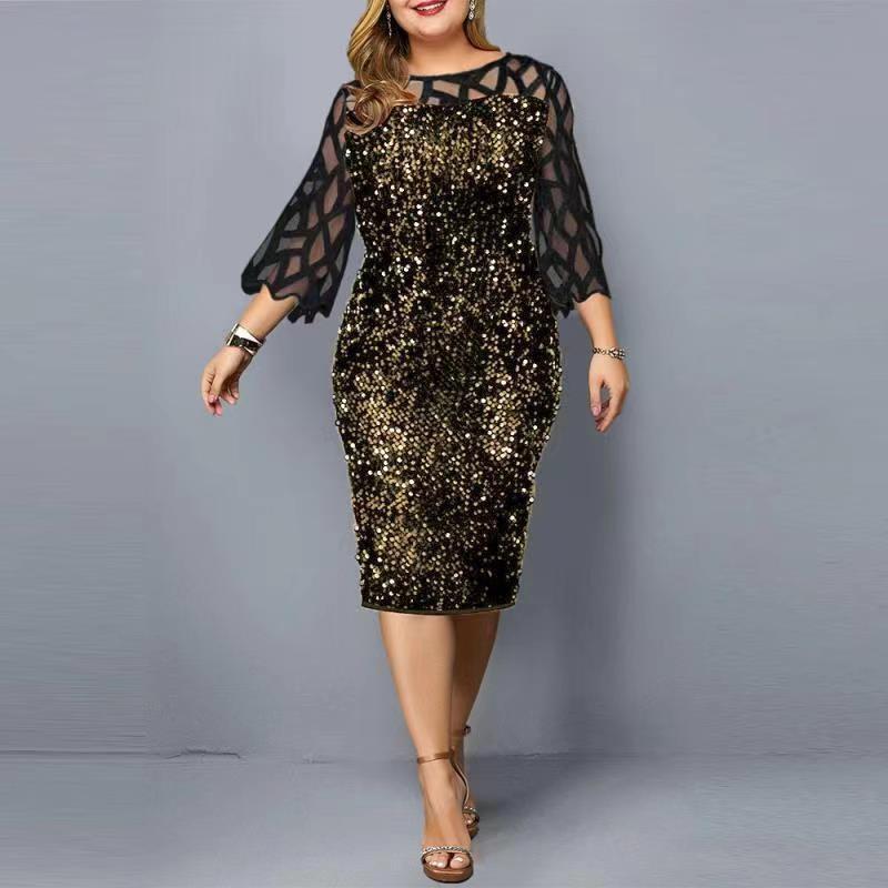 2024 neue Luxus-Partykleider Rot Sparkelin für Frauen Glitter Tüll Langarm Spitze Bodycon Abendkleid Abend Nacht Club Vestidos Para Mujer Sommer
