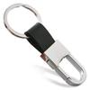 Keyrings Men's Metal Leather Car Keychain Creative Small Gift Black