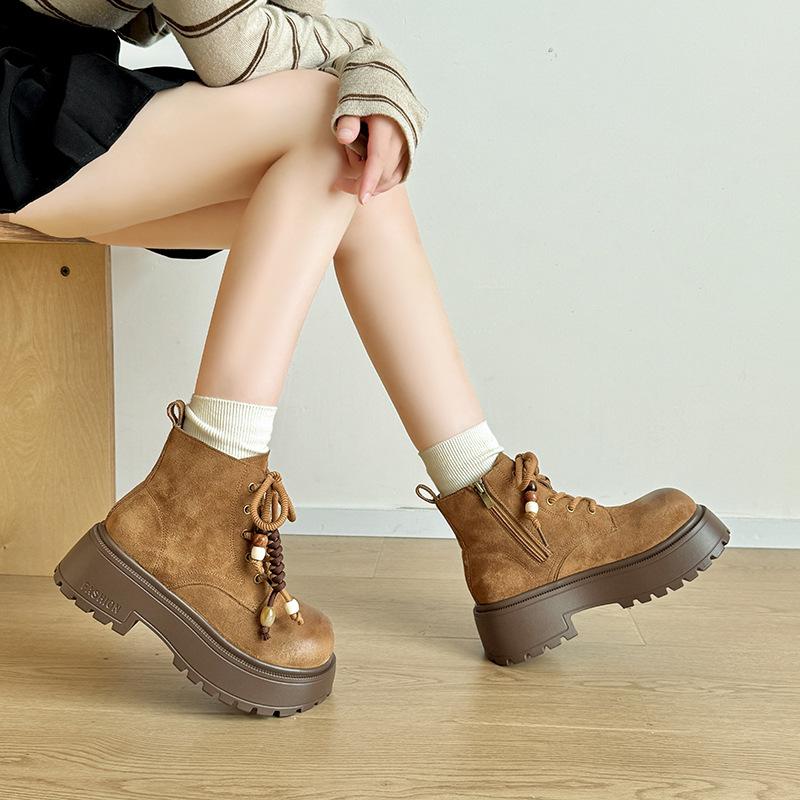 Niche design platform Martin boots women's 2025 new British style retro versatile height-increasing small casual shoes