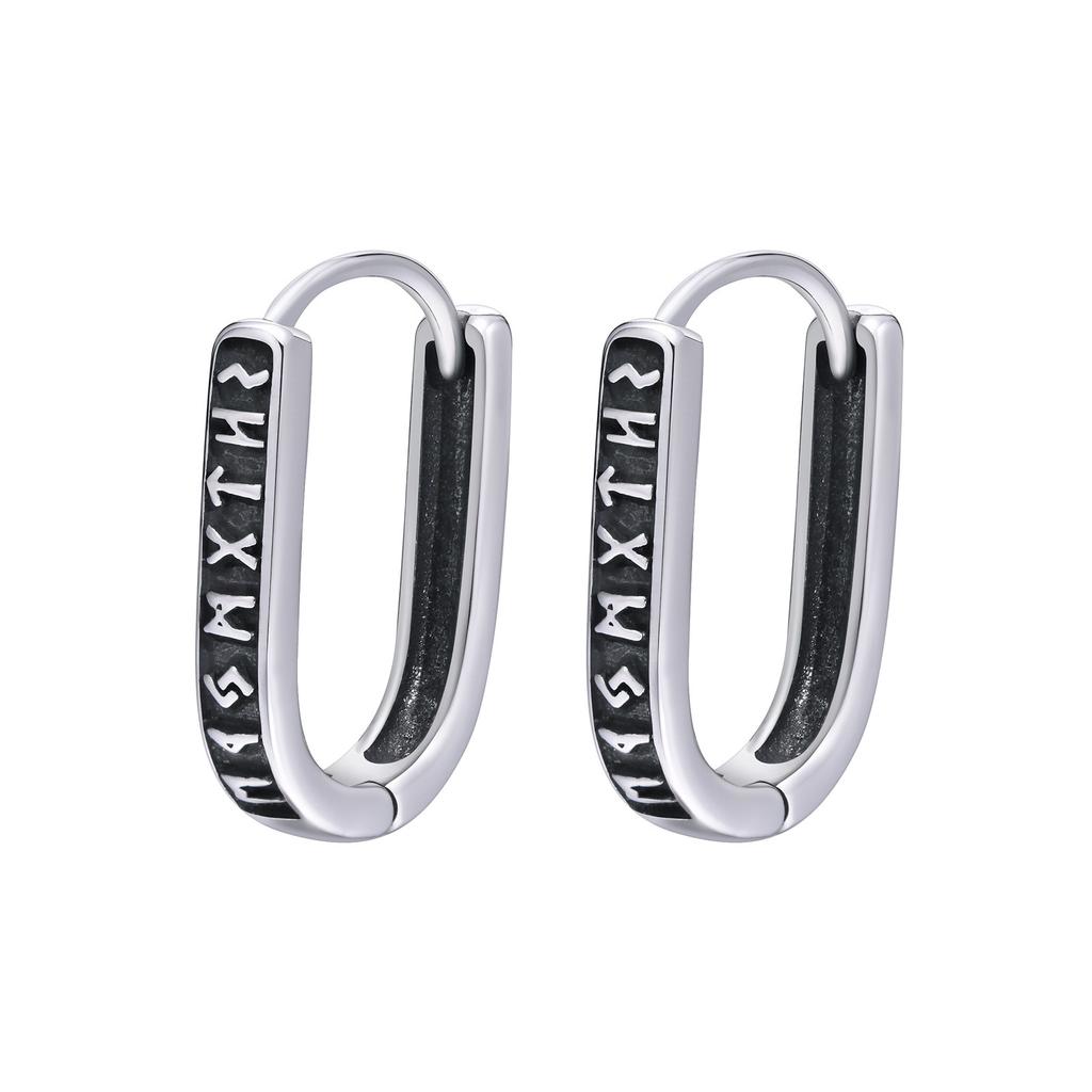 Rock Punk Celtic Knot Earrings for Men, Waterproof Stainless Steel Hoop Huggie Ear Gifts for Him Jewelry, Brincos Masculinos