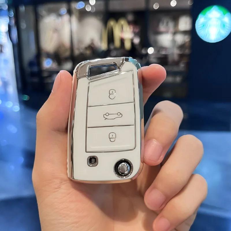 Hot TPU Car Remote Key Case Cover Shell Bag for Volkswagen VW Polo Golf 7 MK7 Tiguan Passat Jetta E-golf Auto Keychain Accessori