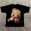 Y2k Europe and The United States New Summer Unisex Tshirt Portrait Printed Harajuku Hip Hop Personality Fashion Couple Shirt