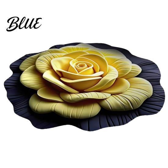 High Simulation Texture Blooming 3D Mat Soft Shaped Floor Carpet Flower Gradient Petal Multi-colored Stamen