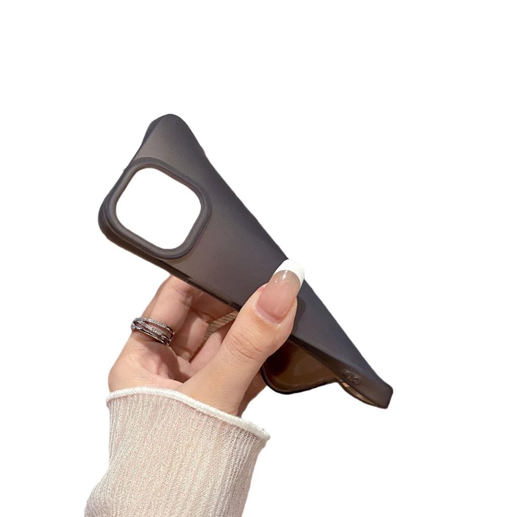 Black Matte Large Hole Mobile Phone Case Suitable for IPhone16promax Soft Shell Apple 15 Protective Case