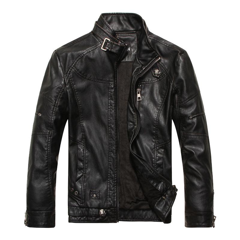 

CHEST 5XL Retro Multi-pocket Zipper Leather Jacket Men s Lapel Jacket 2026 Slim Windproof Gift Waterproof Punk Riding Casual Elegant Men s Tops M чёрный