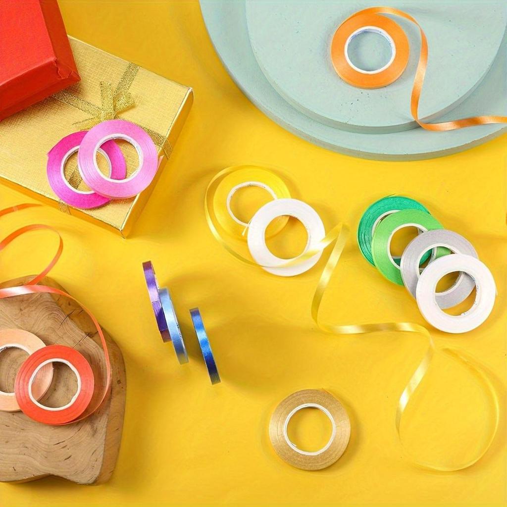 10 Metrów Kolorowa Ręcznie Robiona Plastikowa Wstążka | Ślub, Walentynki, Kokardy na Imprezę, Balon na Boże Narodzenie, Dekoracje Świąteczne