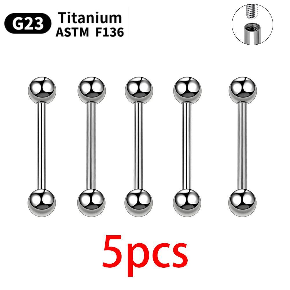 1/10pcs External Internal thread Piercing Jewelry G23 Titanium 14G 16G Long Industrial Barbell Ring Tongue Sexy Barbell