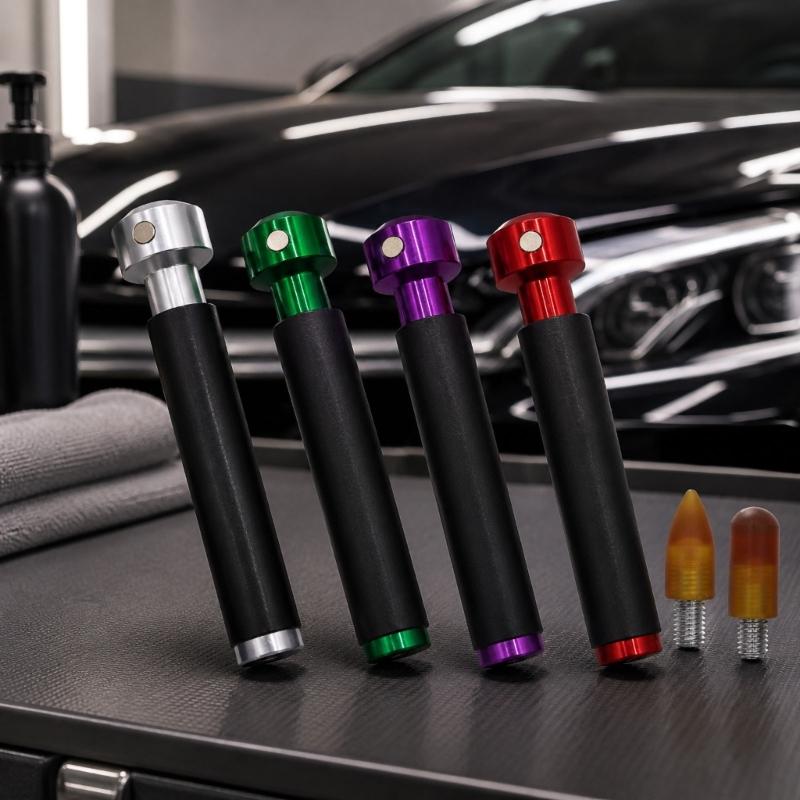 Body Repair Tool Pen with Replaceable Heads, Threaded Top and Rubber Grip for Auto Panel Finishing Task Support