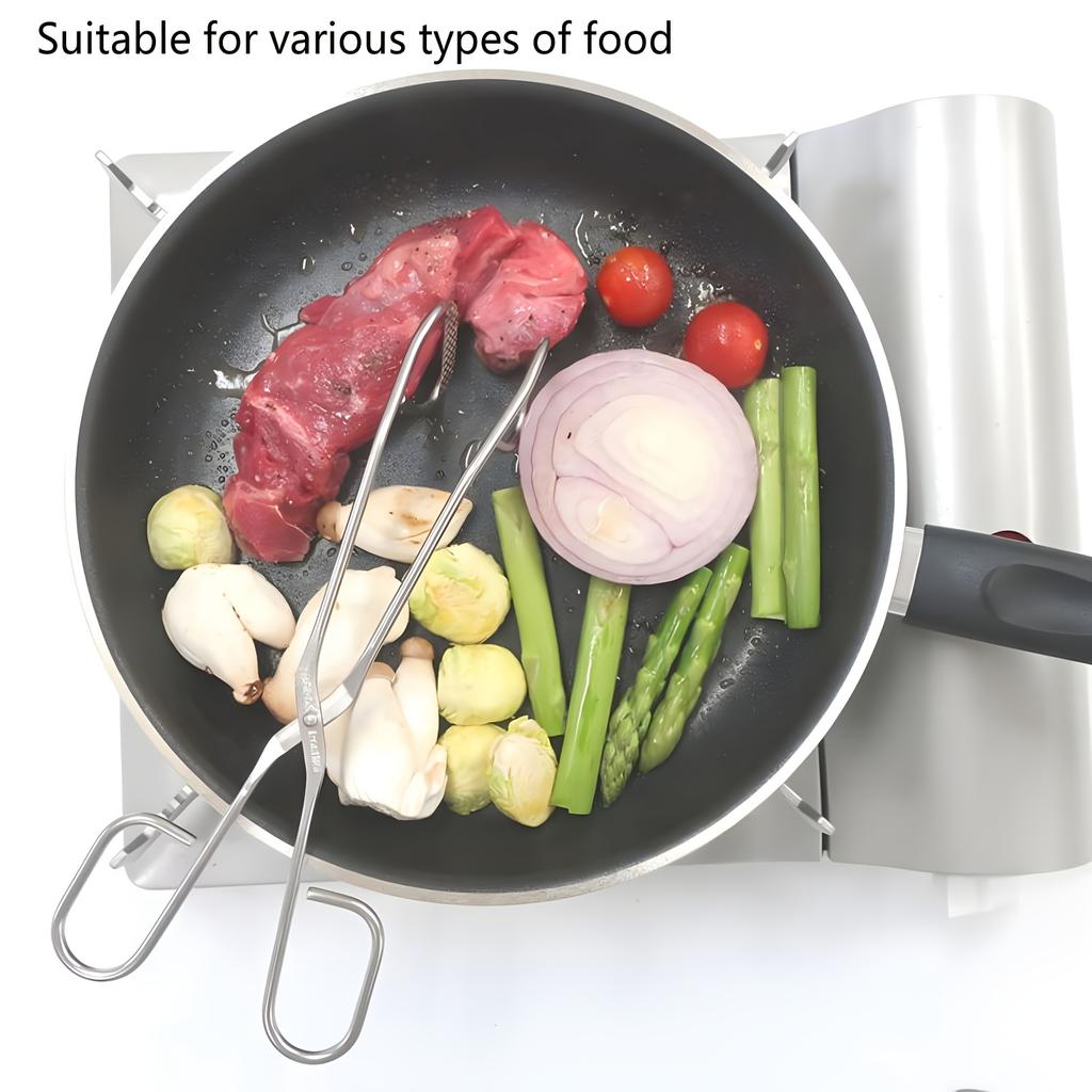 1pcs Stainless Steel Food Clip Bread Clip Multifunctional Kitchen Clip Line Type Barbecue Clip Cooking Clip Barbecue Clip Dessert Clip Steak Clip