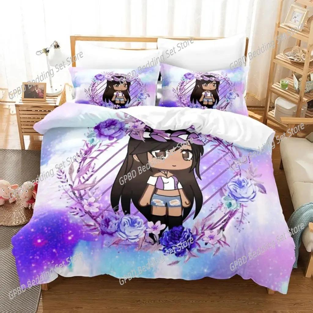 3D Print Anime Kawaii The Gacha Girl Bedding Set Bedroom Soft Modern Bedspreads Comefortable Duvet Cover Quilt Cover Pillowcase