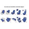 One Set Grey+Black Full Set 5-Seat Car Seat Cover Protector Cushion High Quality