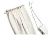 Women's Off-White High-Waist Slim Cigarette Pants - Light, Straight, Casual Spring Style