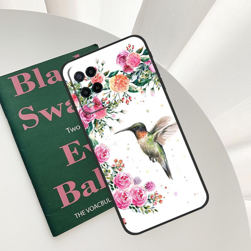 Cute Hummingbird Case For Oppo A58 A78 A98 A15 A16 A17 A52 A72 A76 A96 A54 A74 A94 A57 A77 A54S A57S Cover