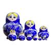 Russian Nesting Dolls 10 Pieces Hand Painted Toy Blue and White Porcelain Theme Traditional Russian Stacking Dolls