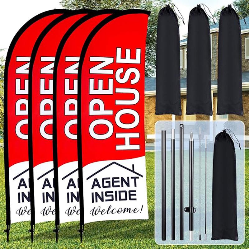 Beach Flag Colorful Teardrop Outdoor Advertising & Feather Flag with Inflatable Option