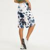 Damen Sommer Farbverlauf Floral Polka Dot Print Knielang Leicht Elastischer Bund Lässig Taschen Shorts
