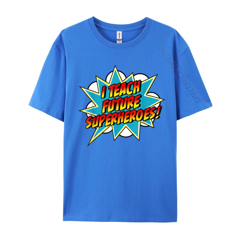 Uczę Superbohaterów Retro Komiks Super Nauczyciel Bluzki Koszulka Casual T-Shirty Najnowsza Koszulka Bawełniana z Okrągłym Dekoltem T-Shirt dla Dorosłych