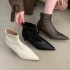 French Retro Pointed Thin Heel Small Short Boots Women's 2025 Autumn and Winter New Temperament Design Sense Thin Boots High Heel Ankle Boots