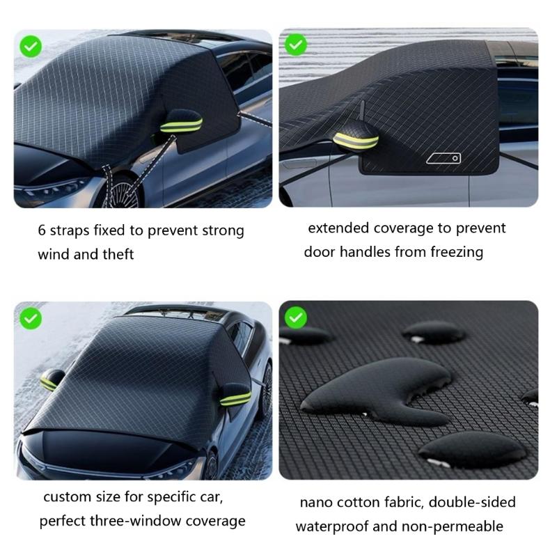Ganzjahres-Autoscheibenabdeckung zum Blockieren von Schnee und Reflektieren von Sonne Große Abdeckung Schnelle Installation Design