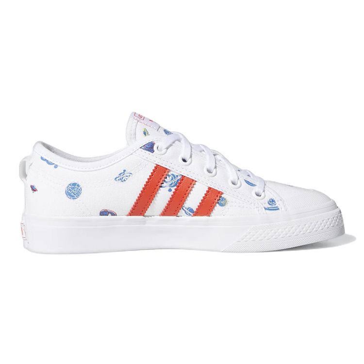 Adidas Nizza J Out Of This World - Белые детские кроссовки Cloud-White Ярко-красный — фото 2