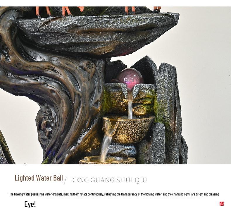 Floor-Standing Rockery Water Fountain: Feng Shui Wealth Attraction for Living Rooms and Offices