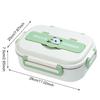 Stainless Steel Thermal Lunch Box Microwave Safe 2/4/5 Grids with Cutlery Set Panda for Adults Kids for Children School Picnic