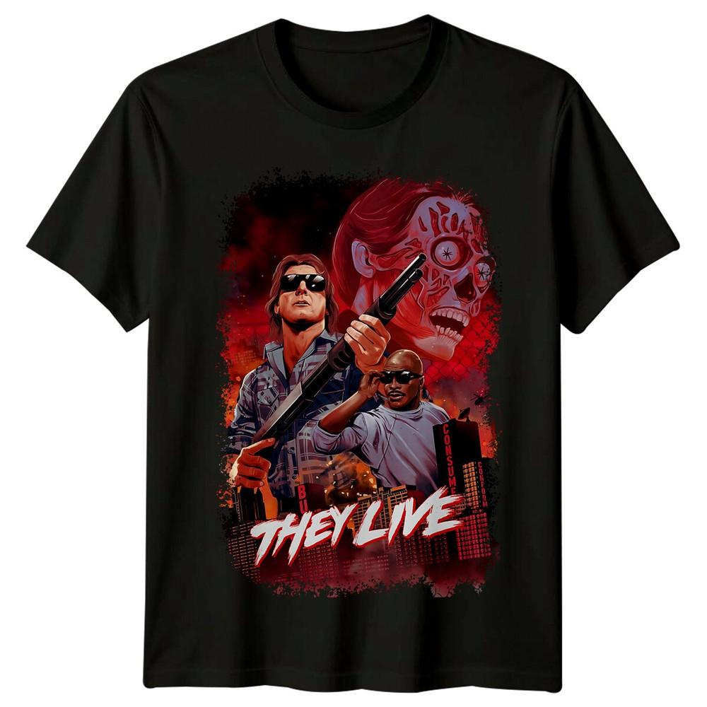 They Live (1988) Movie Poster Inspired T-Shirt Retro 80s Tee