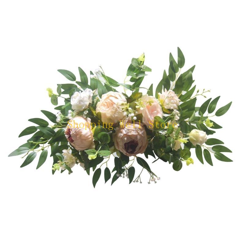 KX4B Umělá květinová girlanda Dekorace květin na svatební oblouk pro svatební obřadní ceduli