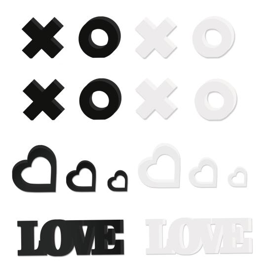 Valentinstag Liebe/XXOO/Herz Tischaufsatz für Zuhause Liebesblockschild Freistehend Party Hochzeitstag Dekoration