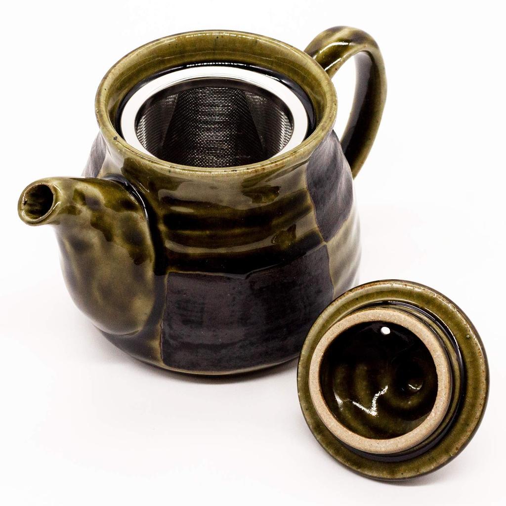 Mino Ware Oribe Checkered Made In Pot, Approx. 530ml, Pattern, Japan, 500-10