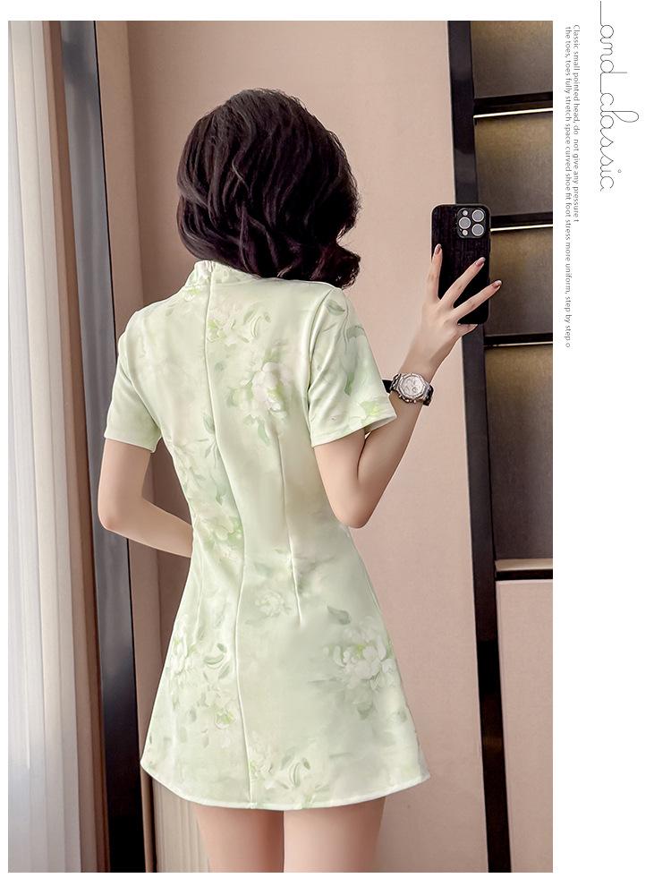 Summer Women's Chinese-Style Qipao Suit: Elegant Dress and Shorts Set
