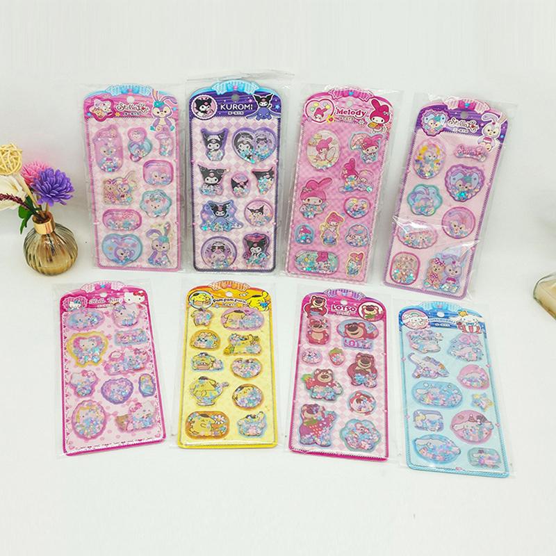 1 Sheet Diy Notebook Album Diary Handbook Decoration Cute Anime Kawaii Sanrio 3D Shake Sticker For School Student Stationery