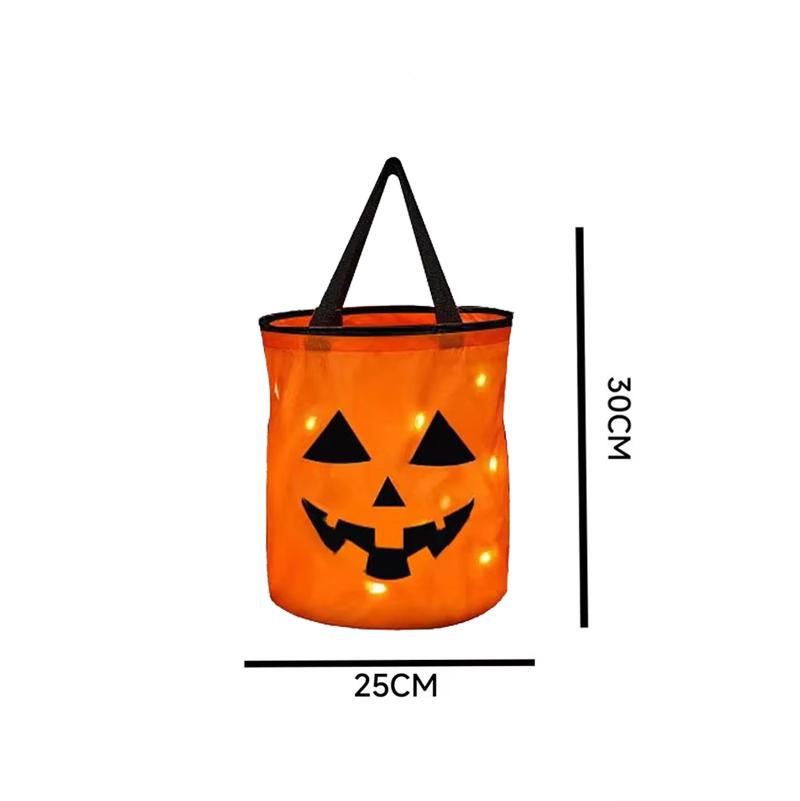 20PCS Handheld Glowing Pumpkin Bags New Glowing Bags Halloween Birthday Gift Bags LED Glowing Pumpkin Bags for Decoration