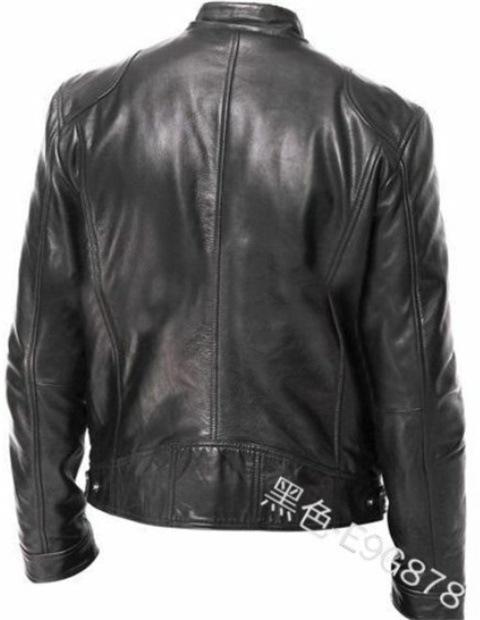 Men's leather jacket new new PU coat stand-up collar slim zipper leather jacket