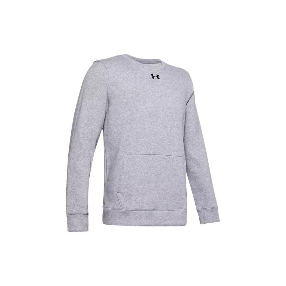 Under Armour Rival Fleece 2.0 Team Crew Solid Color Pullover Sweatshirt Men sweatshirts Gray 1302159-025