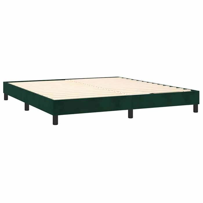 Maison Exclusive - Sommier à lattes de lit et matelas Vert foncé 160x200cm Velours