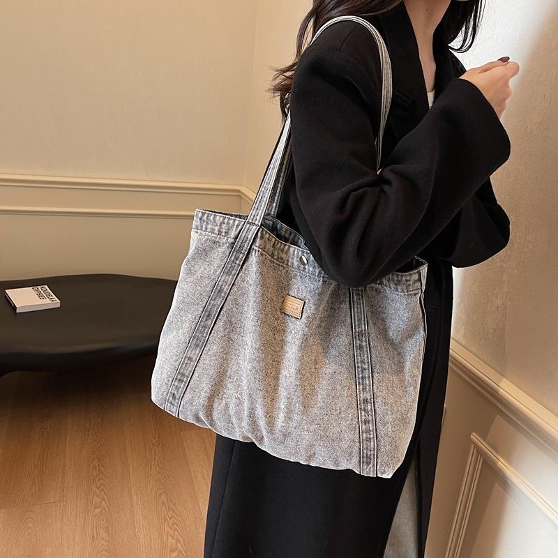 Customized Vintage Denim Bag for Women 2025 New Small Retro Shoulder Bag Casual Tote Bag