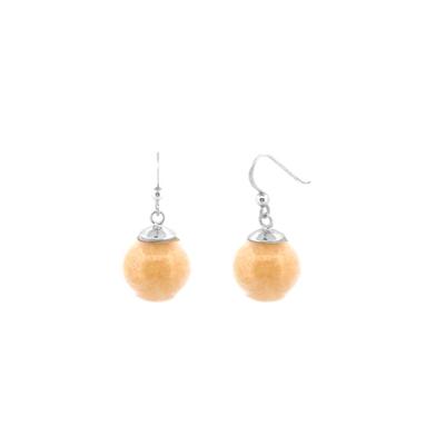 Orangefarbene Hakenohrringe aus Zuckerwatte – handgefertigter Schmuck aus 925er Sterlingsilber als Geschenk für Frauen