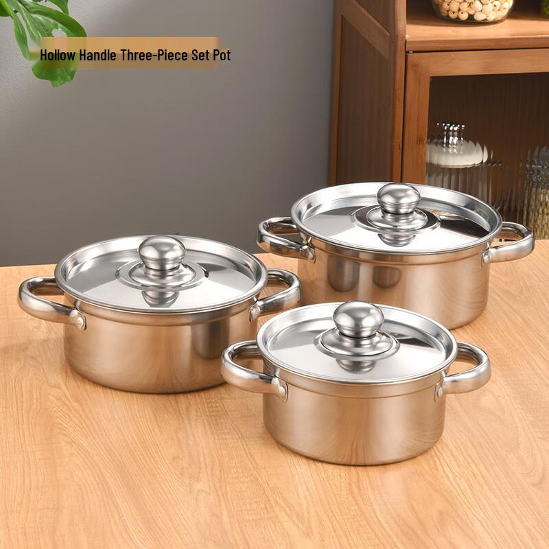 Lilang 3-Piece Hollow Handle Soup Pot Set