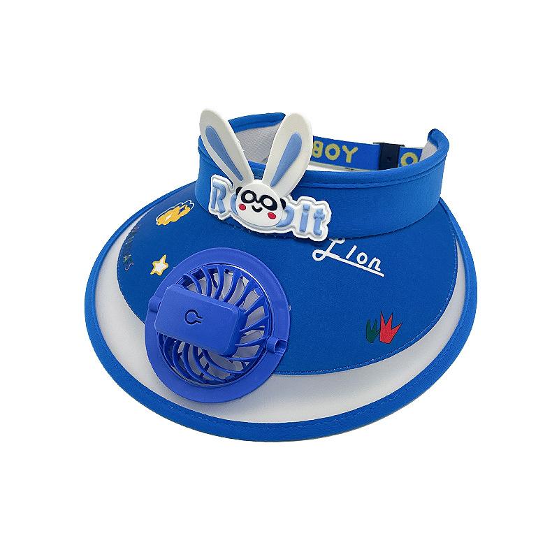 

Summer USB charging children s fan sunscreen cap, outdoor cartoon boys and girls empty top hat, big-brimmed baby sun hat average size (adjustable)